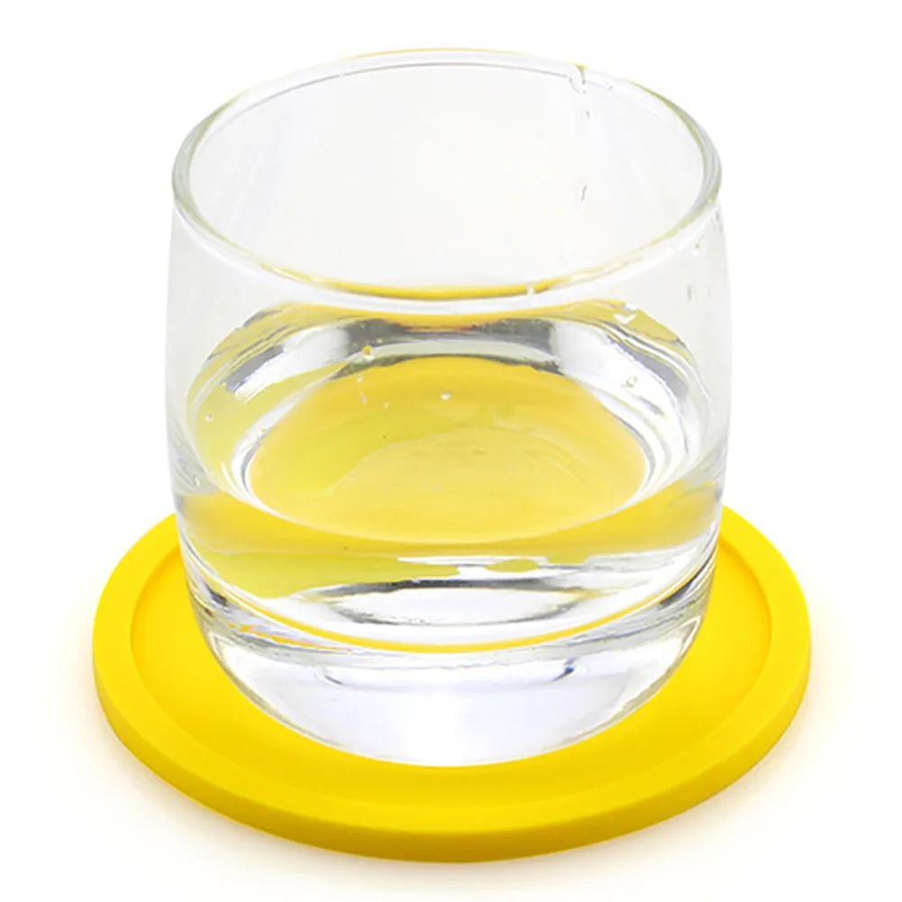 6 цветов круглые абсорбирующие силиконовые подставки для кружек для кофе подходят под любой размер чашки кружки или очки оптом - Цвет: yellow