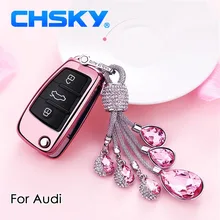 Chsky ТПУ для Audi ключ крышка корпуса для Audi A3 8 P A4 A5 A6 A7 A8 Q7 Автомобильный ключ чехол для ключей Чехлы для автомобиля аксессуары