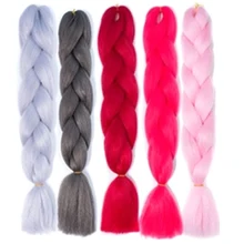 24 дюймов Синтетические косички высокая температура волокно прямо для женщин Красочные