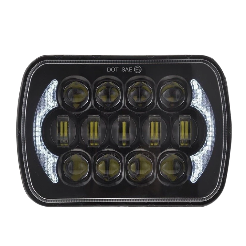 

7x6 Inch 5 x 7 Inch 85W Drl Led Projector Headlight Halo Hi-Lo Beam For Jeep Cherokee xj