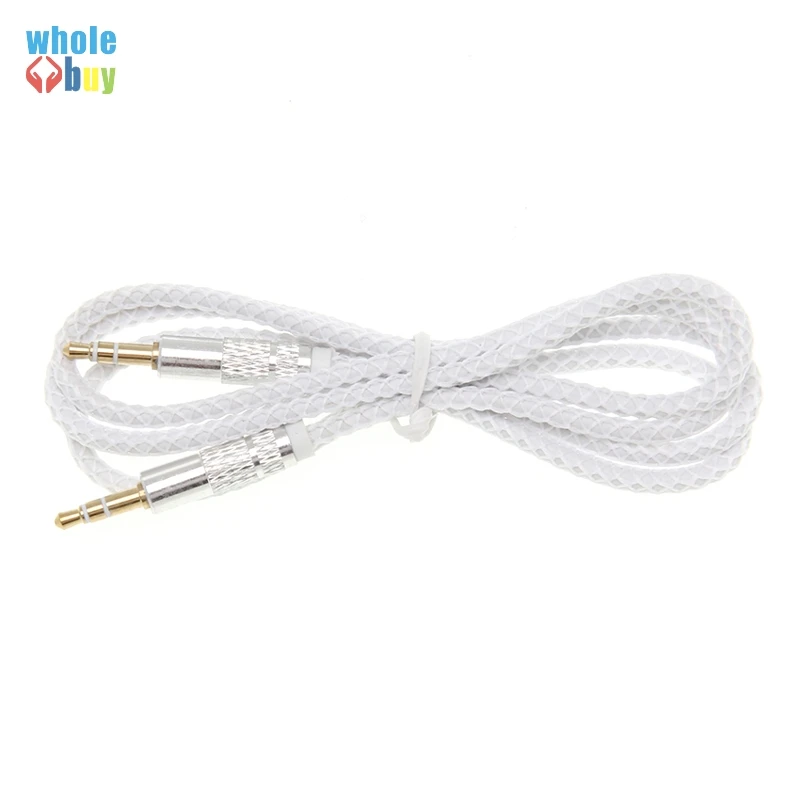 100pcs lot Audio Cable Nylon Braid Candy 3 5mm Male To Male Car AUX Cable Headphone Extension Code for Phone MP3 Car Speaker