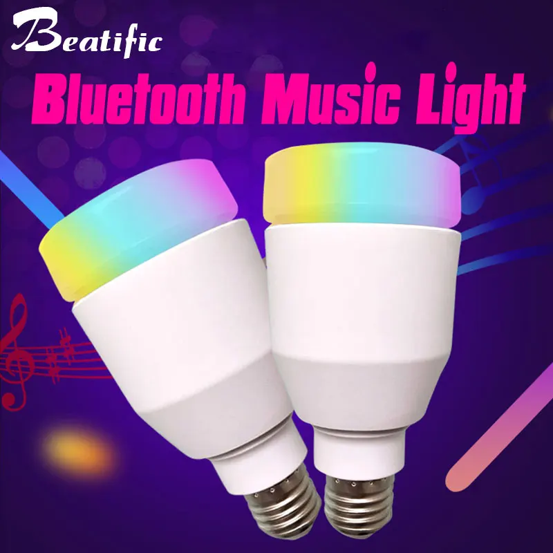 

Lampada Com Som E27 12W AC100V-240V Led Music Bulb Lamp with Sound Wireless Bluetooth Speaker Remote Control Playing Dimmable