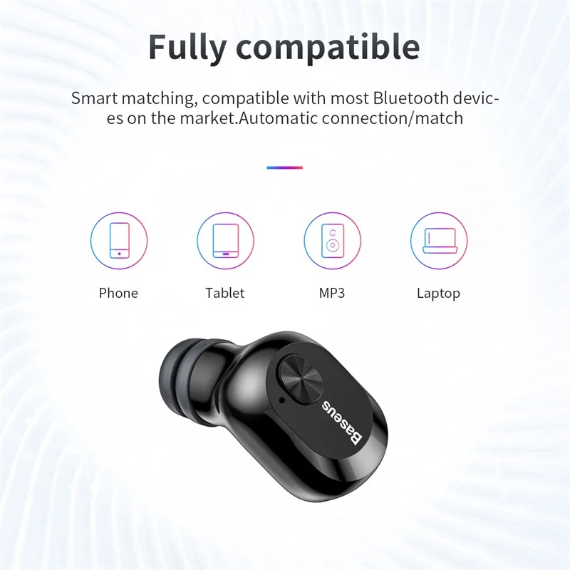 Baseus Bluetooth наушники 5 0 беспроводные стерео Бас W01 TWS Беспроводные с микрофоном для