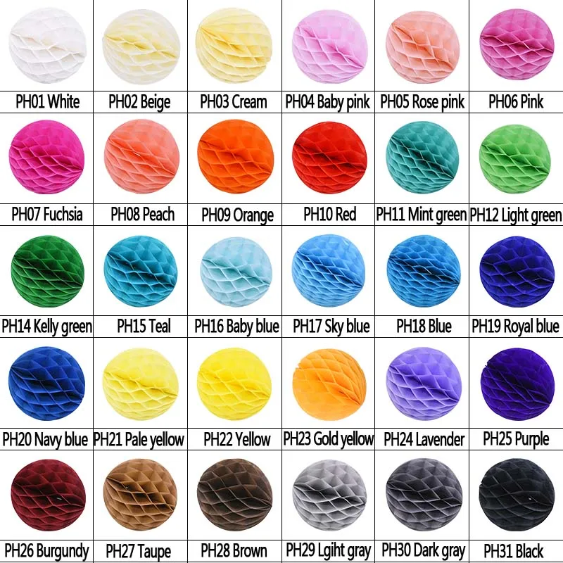 5/10/15cm 1Pcs 31 Color Decorative Flower Paper Lantern Honeycomb Ball For Wedding Party Kid Birthday Decoration Babyshower 8z