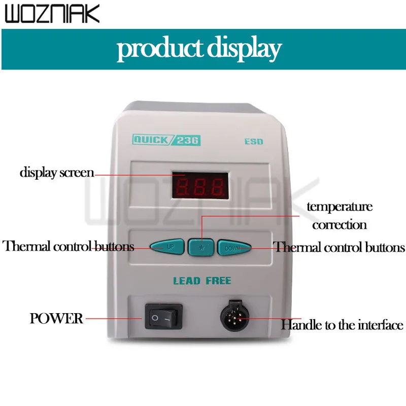 Быстрый 236 ESD 90 Вт 220 В высокочастотная паяльная станция бессвинцовый Цифровой паяльник