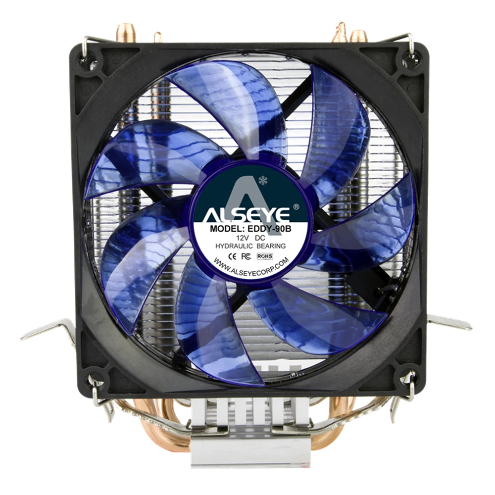 ALSEYE وحدة المعالجة المركزية برودة 2 Heatpipe 90 مللي متر مروحة وحدة المعالجة المركزية مروحة المعالج برودة ل LGA 1155/775/1366/ AM2/AM3/AM4