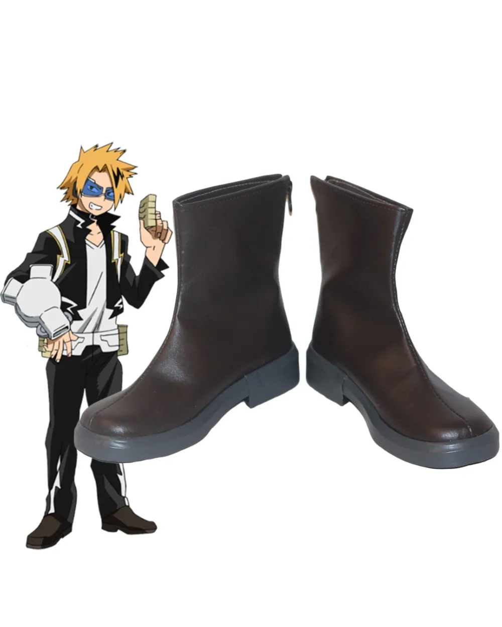 

Boku no Hero Academia Denki Kaminari Shoes Cosplay My Hero Academia Chargebolt Cosplay Boots Brown Custom Made