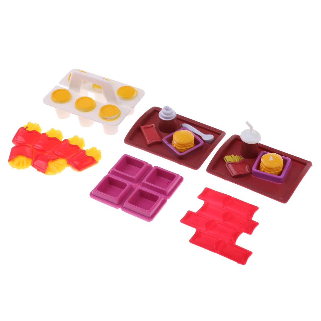 6Pcs Food Fashion Dolls Accessories for   Dolls House Kitchen Supplies Pretend Play Toys Birthday Chrismas Girl Gifts