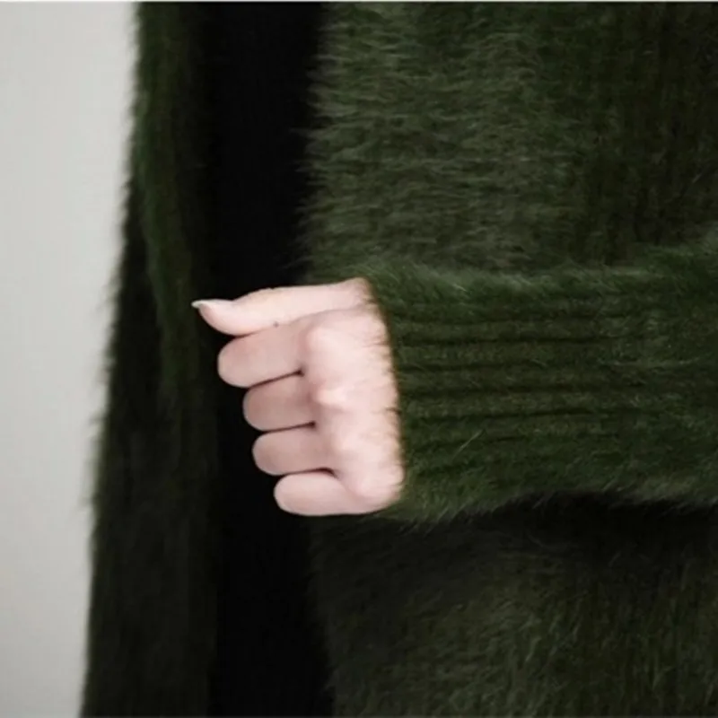 Mink cashmere Sweater  Autumn Winter New arrival Real Water Fur Fashion Cardigan Shawl Thickened Short paragraph coat  