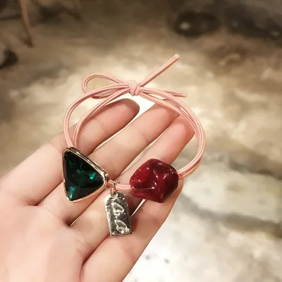 

Crystal head rope tie hair rubber band hair headdress adult simple hair rope female hair ring