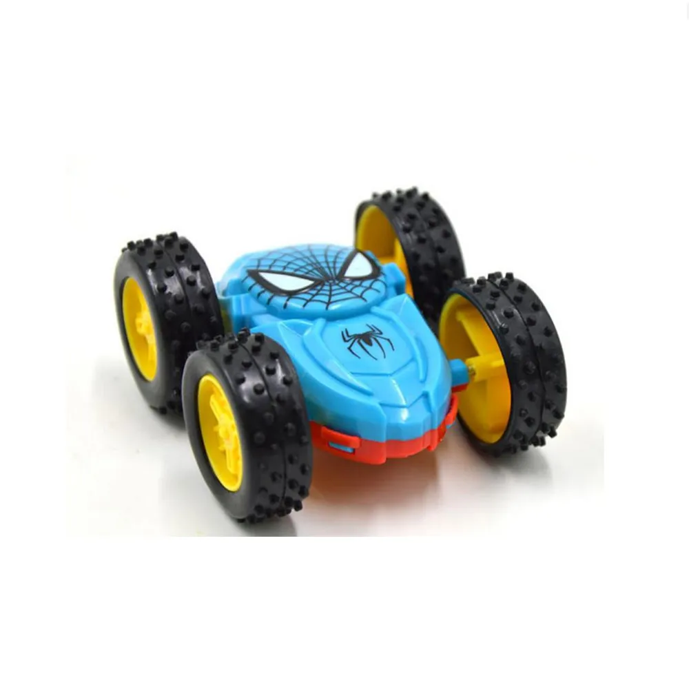 1 шт. мультфильм красный паук модель автомобиля супер герой двойной флип бег большое колесо прокатки автомобиль ребенок подарок игрушка