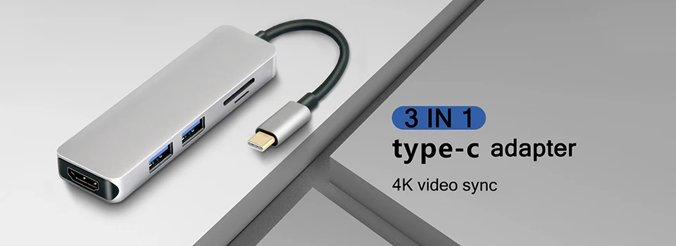 Тип с разъемами типа c и 2 Порты и разъёмы USB3.0 HUB + 4 K HDMI + зарядка PD серебро Алюминий сплав OTG адаптер usb-концентратор конвертер для Mac Book Xiaomi