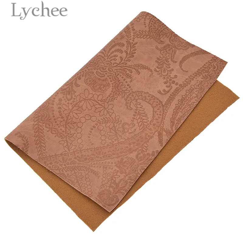 Lychee 29x21 см A4 выбитым рельефным цветком из кожи и ткани, высокое качество синтетической кожи DIY Материал для Сумки из натуральной кожи одежды