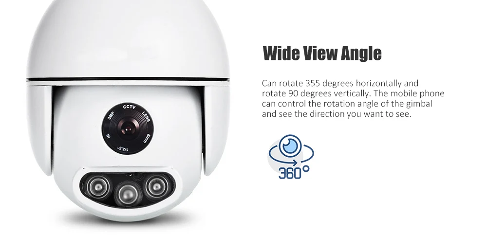 Wanscam K54 Wireless PTZ Dome IP Camera WiFi Outdoor 1080P 3X Zoom Security IR Night Vision