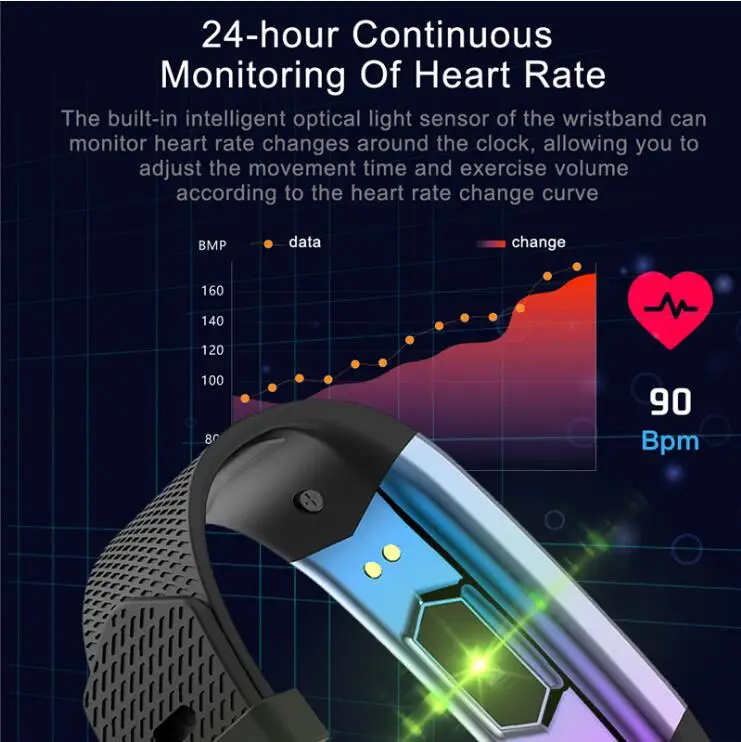 Умный Спортивный Браслет, измеритель артериального давления, пульсометр с шагомером, мужские и женские часы, Bluetooth IP67