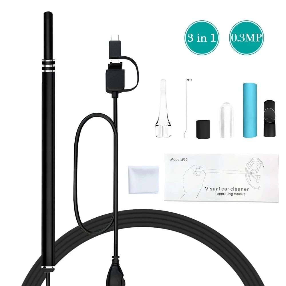 

3 In 1 5.5mm Ear Cleaning Endo-Scope Camera 0.3MP HD Visual Ear Spoon Multifunctional Earpick Ear Care Health Inspection Camera