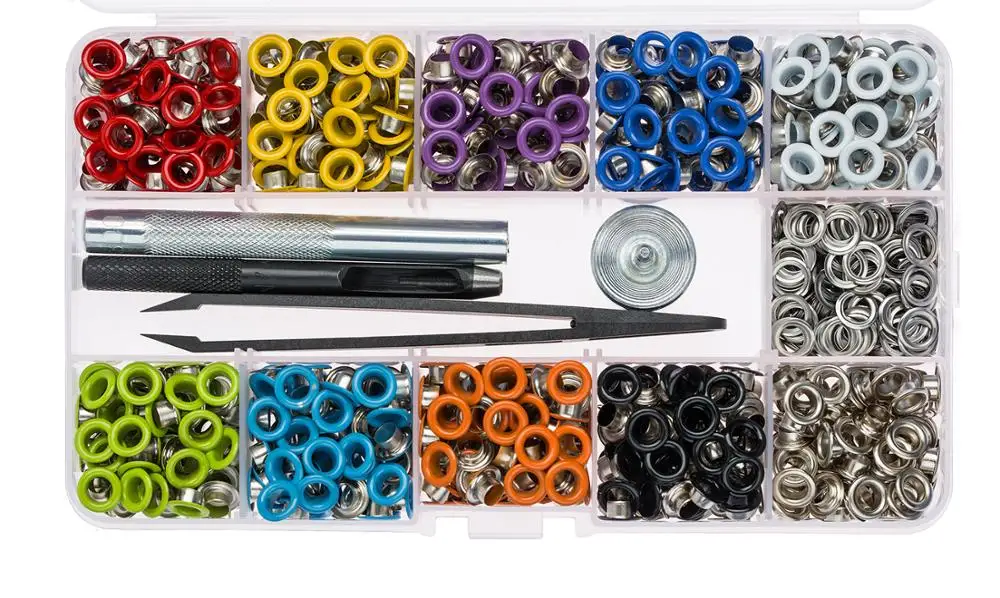 

400 Sets Metal Multi-Color Eyelets with Installation Tools for Craft Making, Repair and Decoration