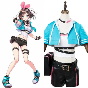 

Virtual Youtuber A.I.Channel Kizuna AI Cosplay Costume Tops Shorts Halloween Cosplay Costume