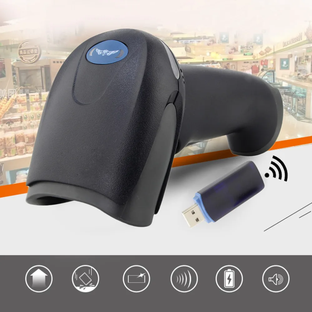 Prix pour Nouveau 433 MHz Sans Fil Laser Barcode Scanner Lecteur Mémoire Jusqu'à 500 M Distance En Gros Prix pour Nouveau 433 MHz Sans Fil Laser Barcode Scanner Lecteur Mémoire Jusqu'à 500 M Distance En Gros