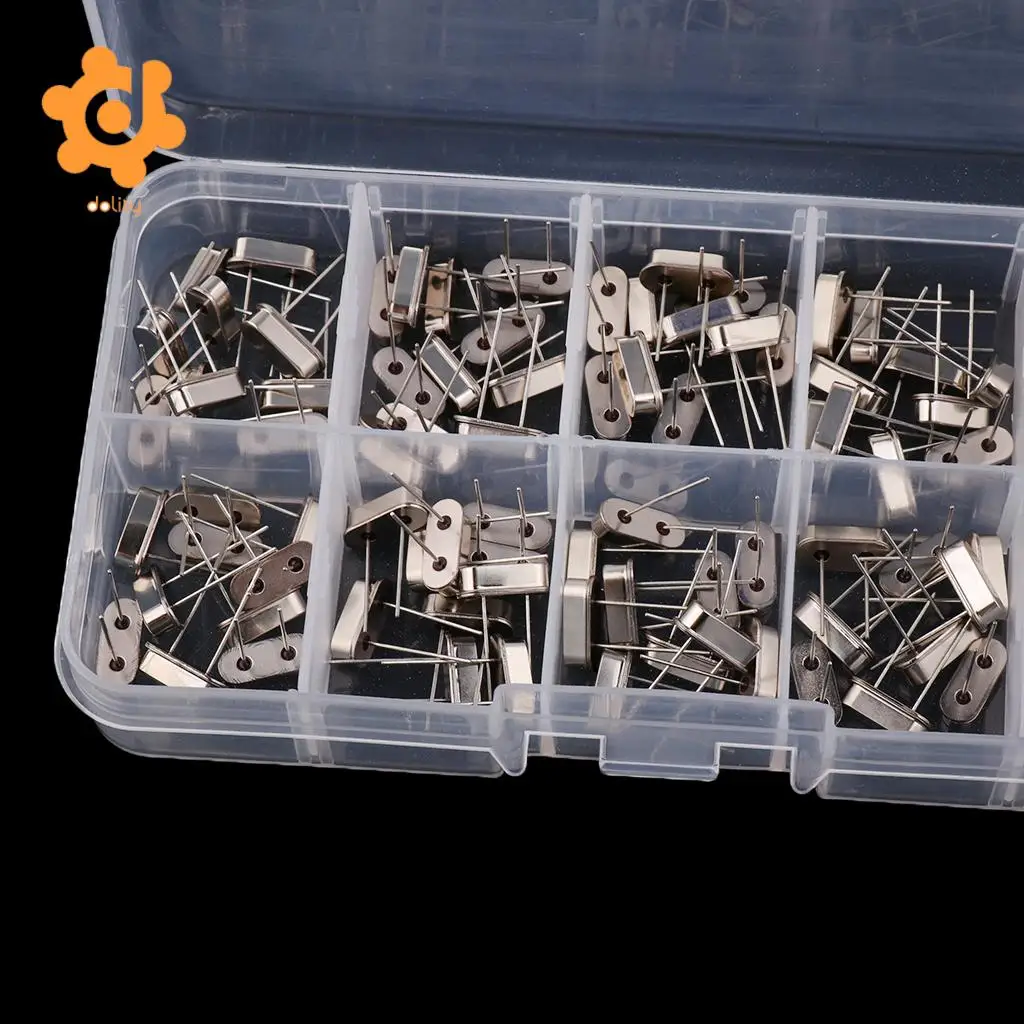 

100pcs 10 Value Quartz Crystal Oscillator Resonator Assortment Kit Aluminum