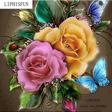 Полный квадратный алмаз 5D DIY Алмазная картина на заказ цветок бабочка 5D вышивка крестиком Декор
