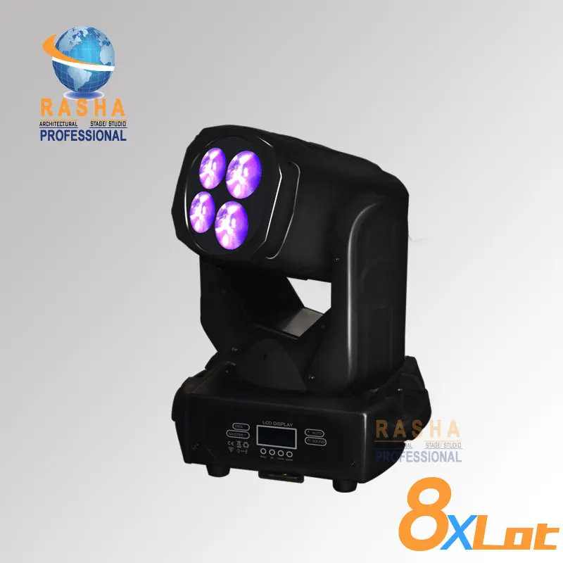 

(Pack of 8)New Hot Sale 4pcs*25W (100W)LED Super Beam+Wash Moving Head Light,LED Gobo Moving Head Beam Effect For Club,Bar,Event