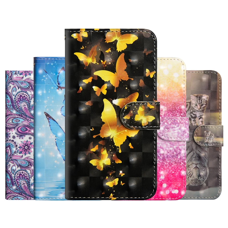 For Xiaomi Redmi Note 7 Butterfly Leather Flip Case Pro K20 Mi 9T Mobile Phone Wallet Cover Bag 6 7A | Мобильные телефоны и