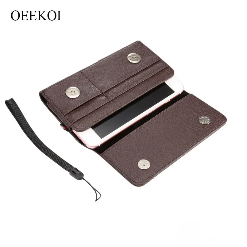 

OEEKOI Lichee Pattern Card Slots Holder Pouch Case for Gigaset GS100/GS270 plus/GS270/GS370 plus/GS370