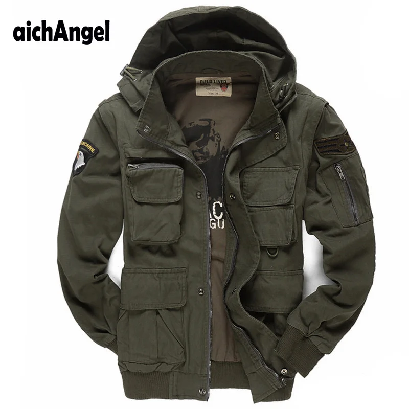 

Men's Military Jacket air Pilots Army Jacket Casual Jacket Winter Outwear Sleeves Detachble Military Uniform Coat