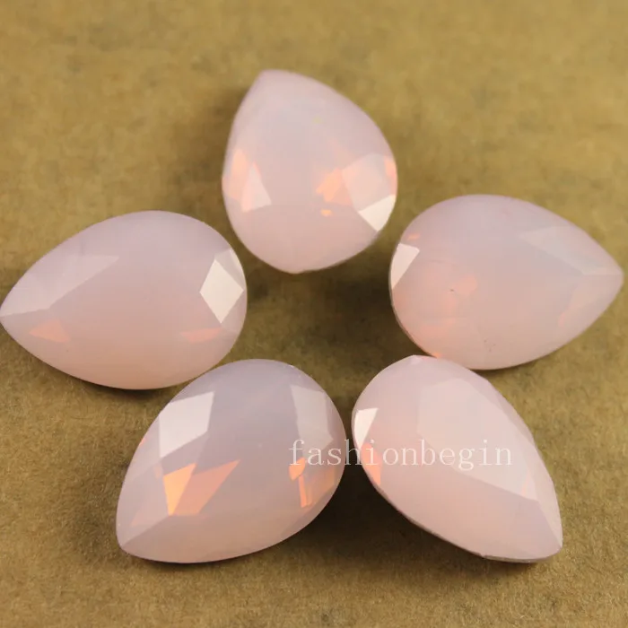 12 шт хрустальные заостренные с обратной стороны Стразы белый/зеленый/розовый опал хрустальные стеклянные стразы, камни, бусины разных размеров - Цвет: 13x18mm pink opal