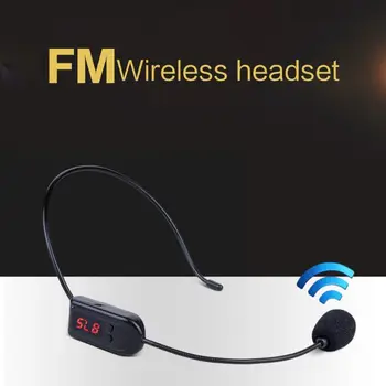 

Portable FM Wireless Microphone Headset Radio Megaphone For Tour Guide Teaching Meeting Lectures Supplies Black Color
