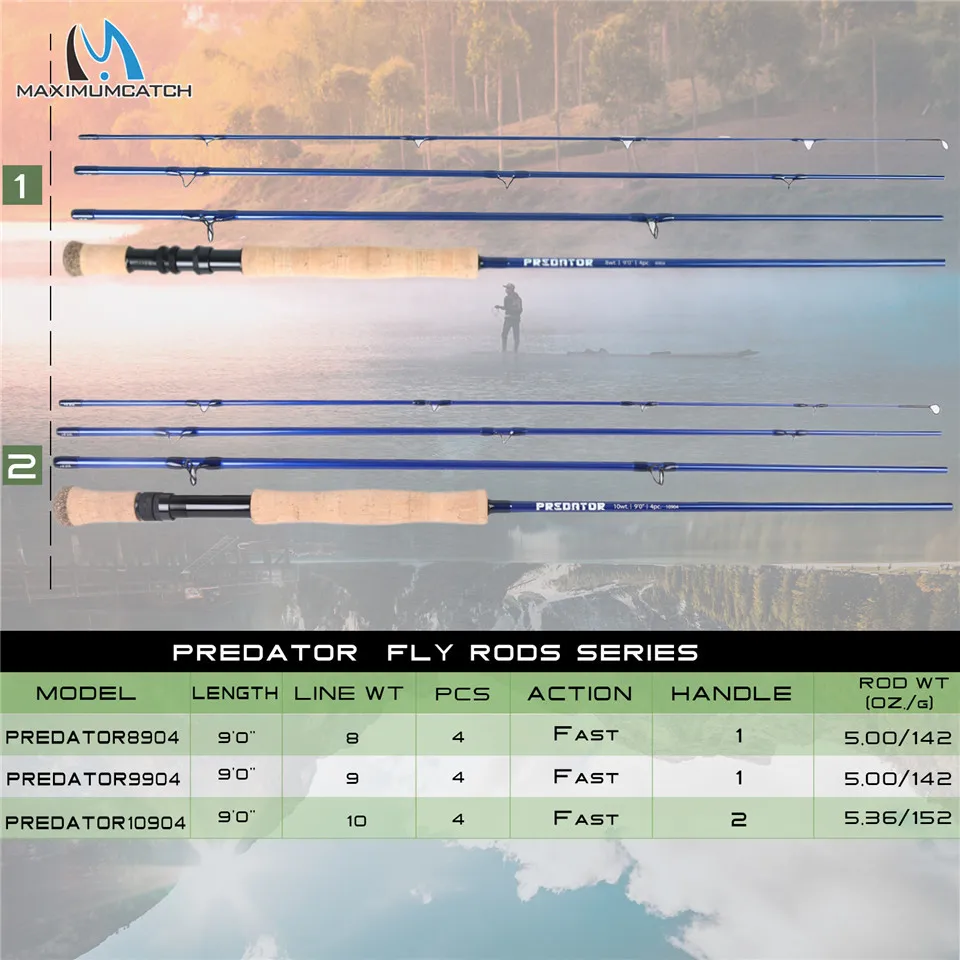 Maximumcatch Predator 9ft 8-10WT полная морская муха катушка линия крючки аксессуар комбо полный морской муха Fising Rod Kit