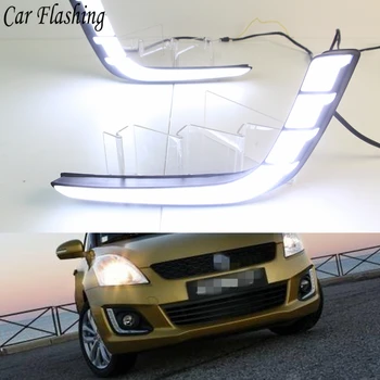 

Car Flashing led drl daytime running light 1set for suzuki swift 2014-2016 with yellow turn signal, dimmer function and wireless