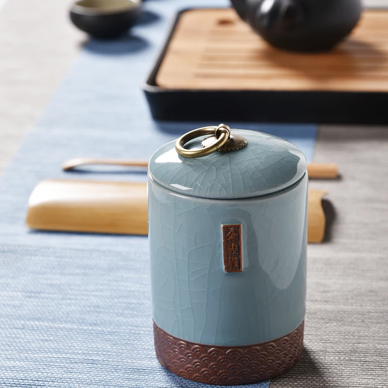 

Retro China Style Ceramic Tea Storage Box Tea Jars 1pcs Candy Jars Storage Container For Food Kitchen Mini Spices Storage Box