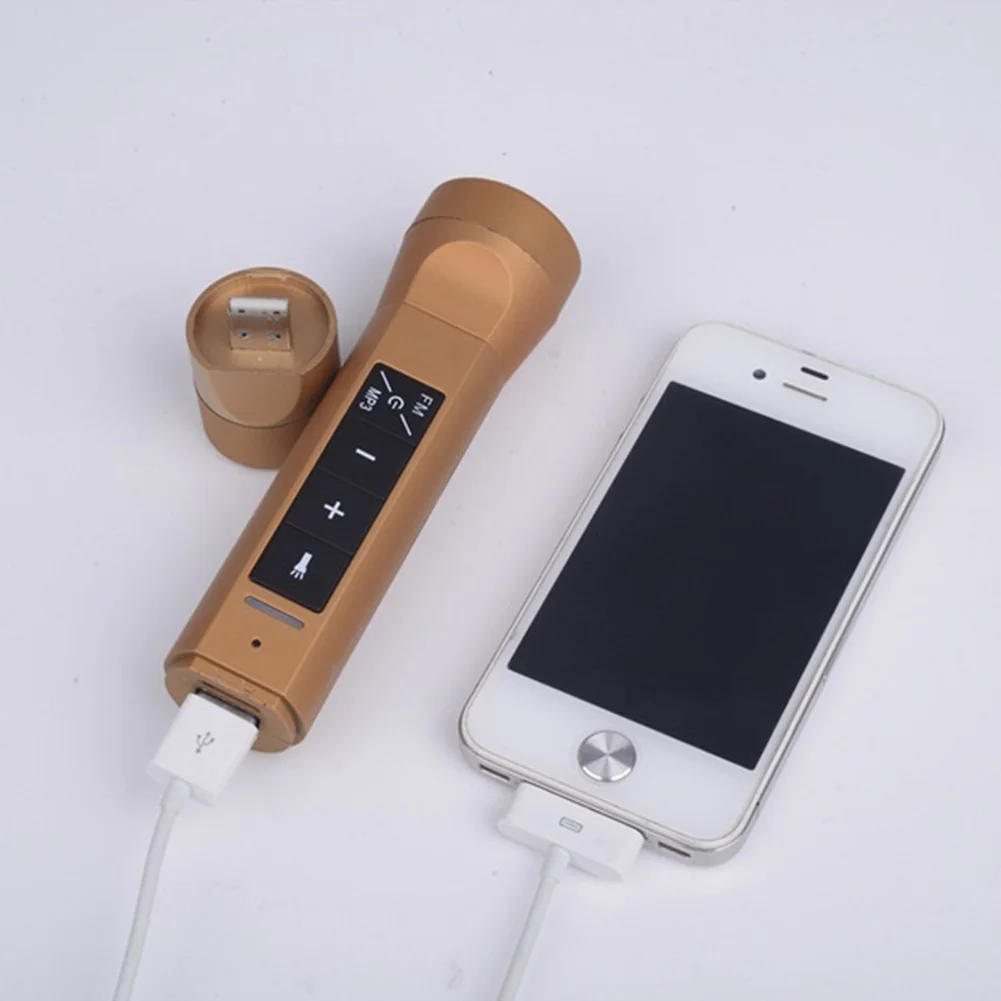 Tanie 4 w 1 jazda na zewnątrz jazda na rowerze przenośna wielofunkcyjna latarka muzyczna głośnik Bluetooth MP3 + latarka + Radio FM + Power Bank