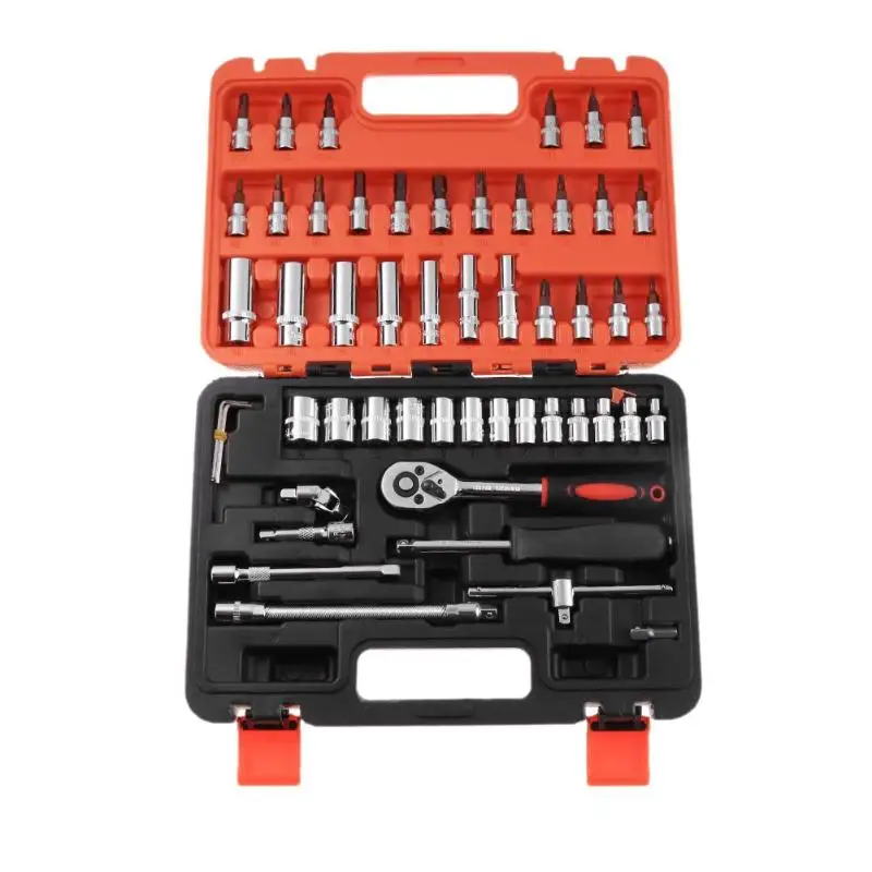 

53pcs Ratchet Wrench Sleeve Set Kit Multifunctional Combination Ratchet Wrench Sleeve Set for Car Bicycle Hardware Repair Tools