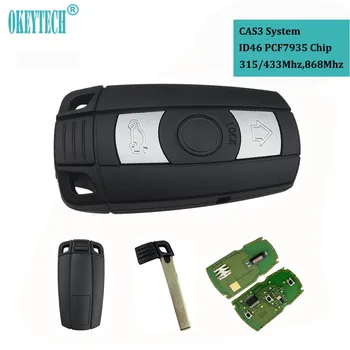 

OkeyTech 3 Button 315mhz 433mhz 868mhz CAS3 System Keyless Car Remote Smart Insert Key for BMW llave 1/3/5/7 Series X5 X6 Z4