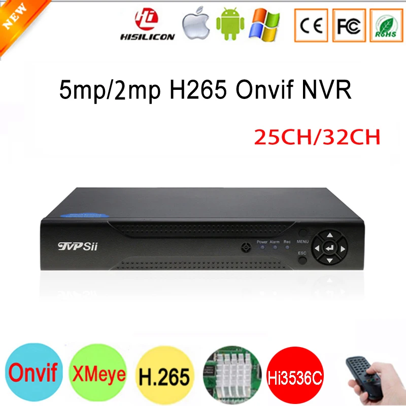 

Hi3536C XMeye 2*SATA 5mp 25CH/1080P 2mp 32CH Surveillance Video Recorder H.265 Onvif IP Camera WIFI CCTV NVR Free Shipping