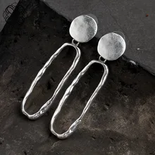 Серьги в форме капли, большие серебряные серьги-гвоздики для женщин, ювелирное изделие, Геометрическая Мода,, круглые серьги, серьги, подарок