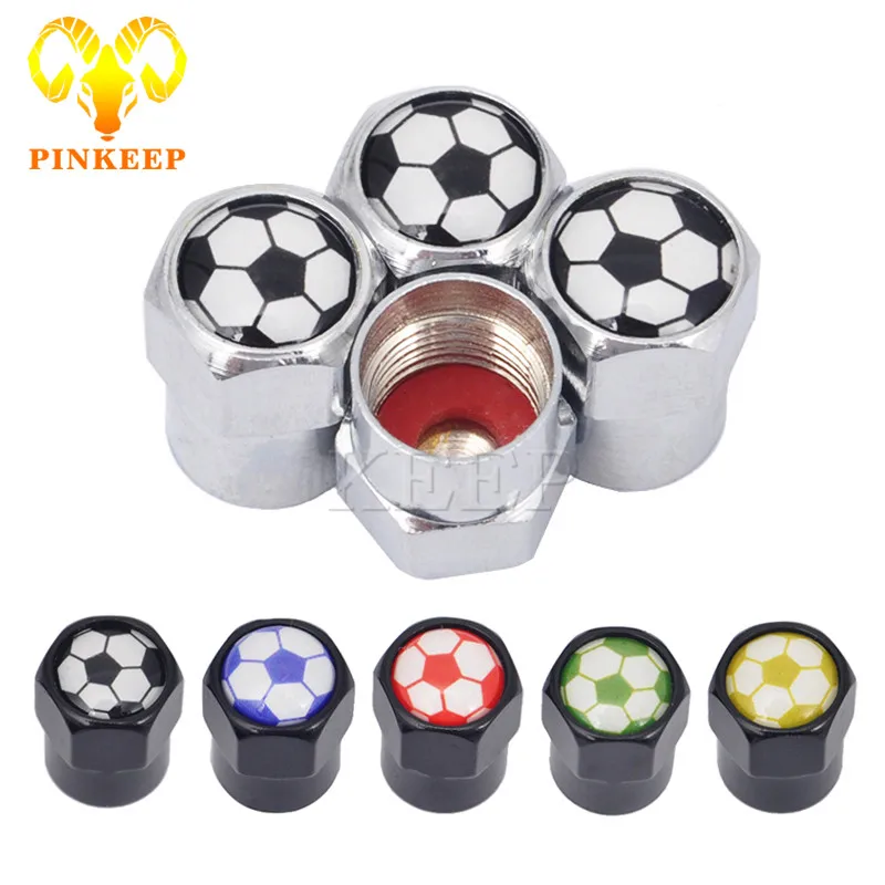 

Football Car Wheel Tire Valve Caps Soccer Motorcycle Tyre Air Cap Bike Airtight Stems Cover For BMW Audi Toyota Auto Accessories
