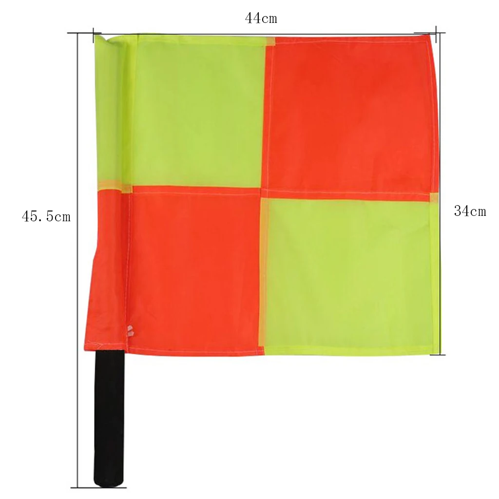 Set of 2 Sports Game Referee Flags Football Match Linesman Flags with 2 Bright Colors