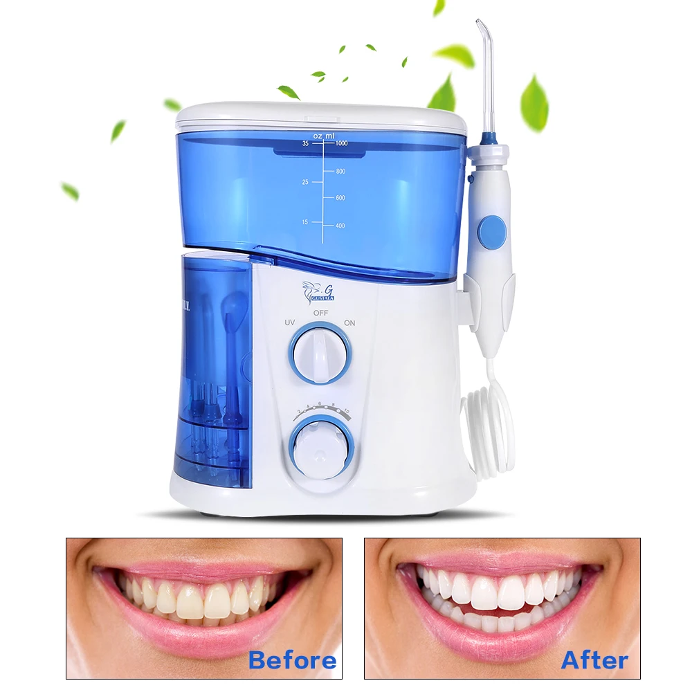 

Gustala Professional Power Oral Irrigator Dental Floss Water Flosser Jet Care Teeth Cleaner 7 Tips Family Pack Irrigator Series