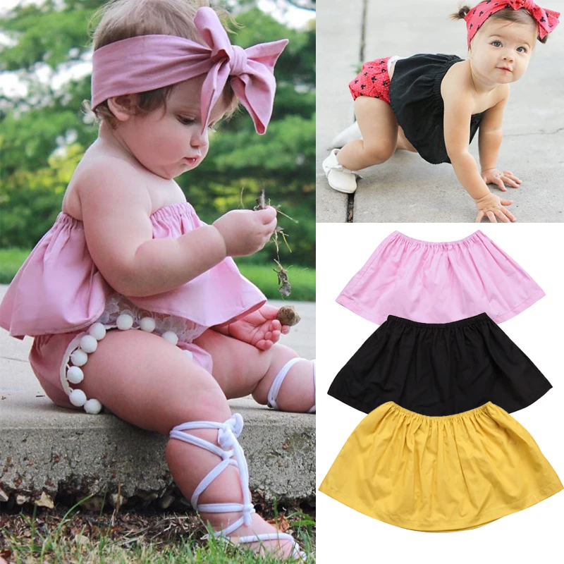 Летние топы для маленьких девочек, милые топы черного, розового, желтого цвета, топы без рукавов для новорожденных девочек, Повседневная футболка для девочек