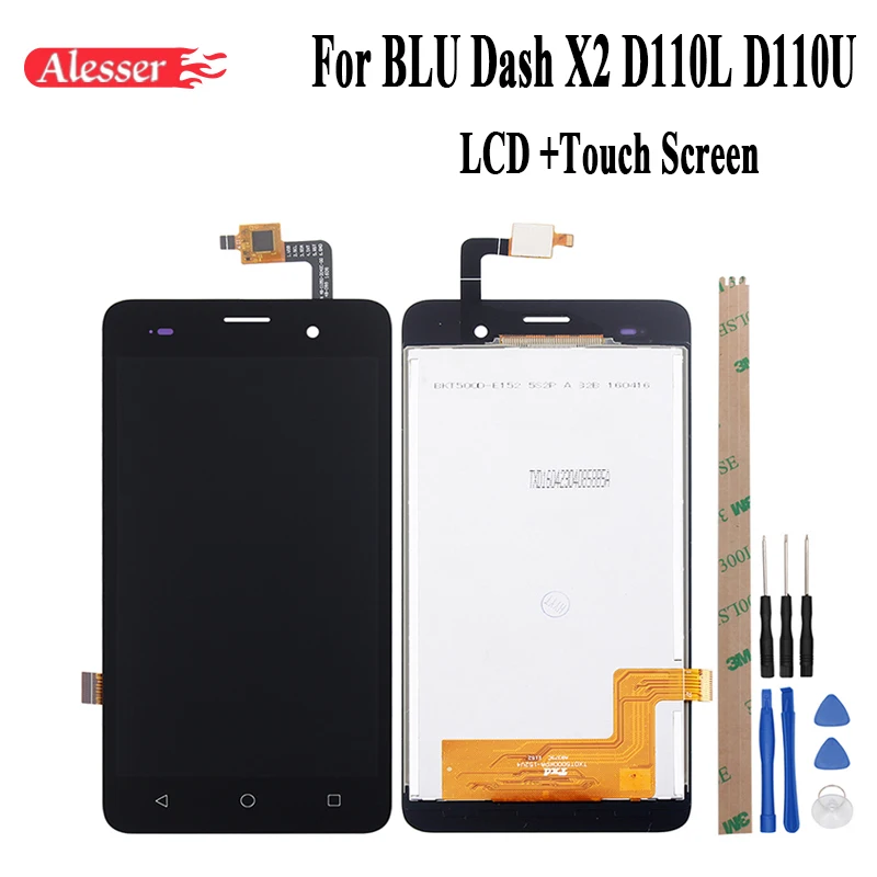 

Alesser For BLU Dash X2 D110L D110U 5.0 LCD Display +Touch Screen 5 Inch Replacement Mobile Phone Accessories+Tools And Adhesive