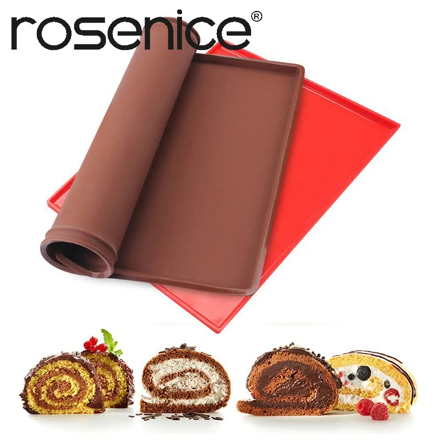 Rosenice Kitchen Silicone Swiss Roll Cake Decoration Tool Mat Cake
