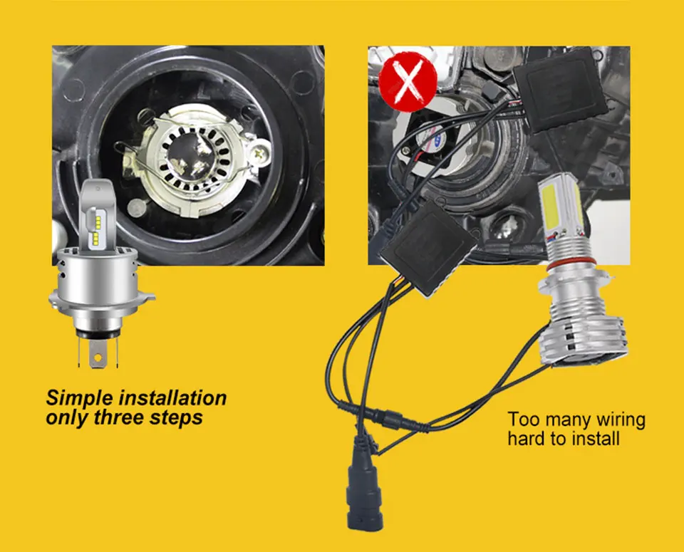 LED Car Lights H1 H4 H7 H11 9005 9006 Auto Headlamp Bulbs 12V 24V Cars Headlights 80W CREE LED Chips 6000K White Lamp (25)