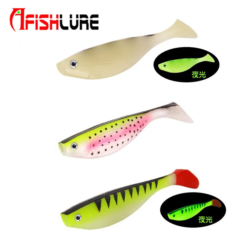 Afishlure 2 pcs/lot fishing bait 25.7g/14cm handmade soft bait shad manual silicone bass minnow lure crankbait plastic bass bait