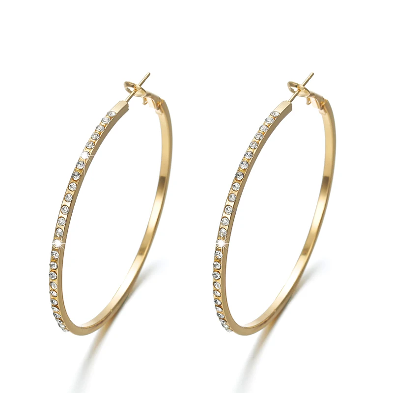 Élégant Femme Peach Blossom grand cercle Ear Stud Dangle Earrings Fashion Jewelry