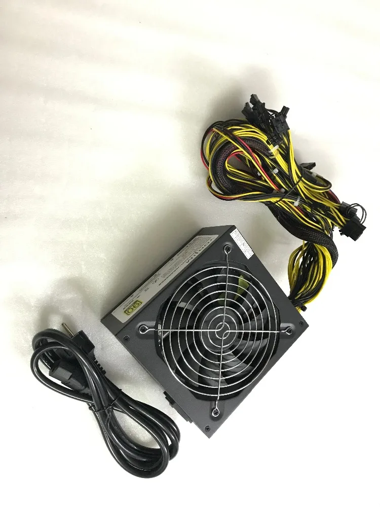 Электропитание ETH miners(с кабелем), выход 1600 W 12 V 125A. Включая 4d 6+ 2Pin 24Pin SATA разъемы asic bitcoin miner