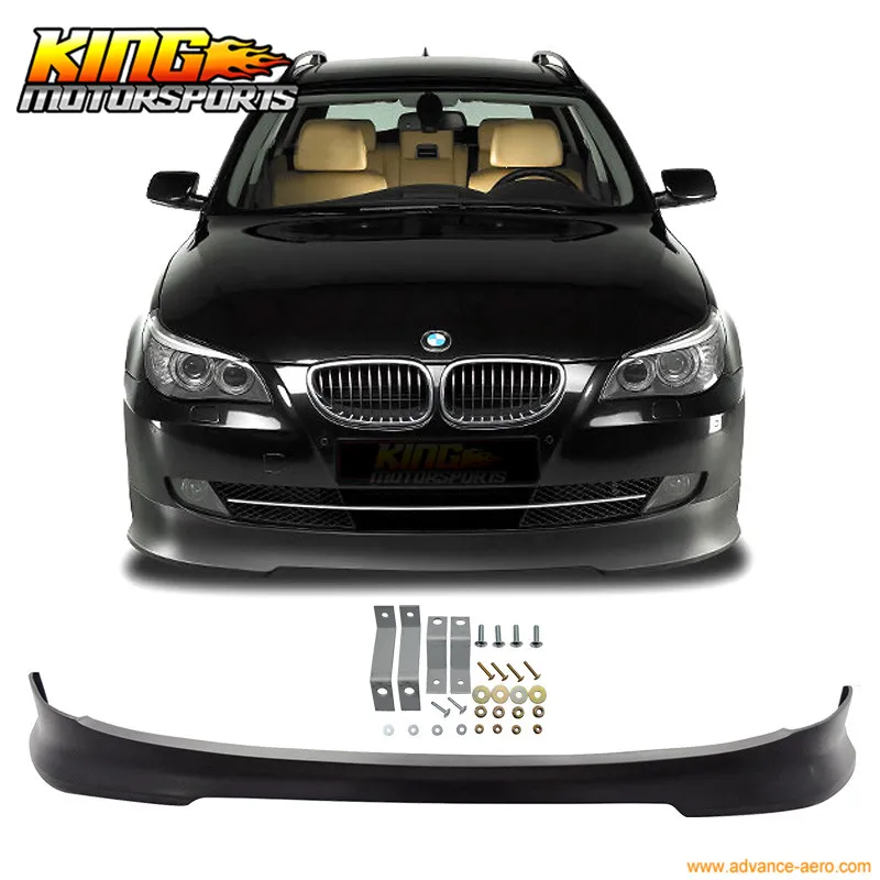 For 08 09 10 BMW E60 5 Series LCI Facelift C Style Front Bumper Lip Unpainted PUin Bumpers from